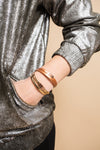 Clea Gold tan leather bracelet